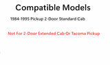 Privacy Glass Only Stationary Back Window Back Glass Compatible with Toyota Pickup 2-Door Standard Cab 1984-1995 Models (Not For Tacoma, or Extended Pickup)