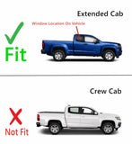 Black Molding Style Passenger Right Side Quarter Window Quarter Glass Compatible with Chevrolet Colorado GMC Canyon 2015-2023 Extended Cab Models