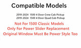 Heated Privacy Back Window Glass Power Back Slider Compatible with Ram Pickup 1500 2019-2024 Models (Not For 1500Classic)