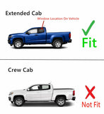 Black Molding Style Driver Left Side Quarter Window Quarter Glass Compatible with Chevrolet Colorado GMC Canyon 2015-2023 Extended Cab Models