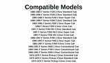 Rear Sliding Window Glass 3 Panel Manual Back Slider (Gasket Included) Compatible with Ford F-Series Pickup Super Duty F100 F150 F250 F250HD F350 F600 F700 F800 1973-1996 Models