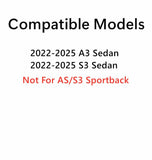 Tempered Driver Left Side Rear Door Window Door Glass Compatible with Audi A3 / S3 4-Door Sedan 2022-2025 Model