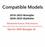 Laminated Front Windshield Window Glass Compatible with Jeep Wrangler 2018-2023 / Gladiator 2020-2025 Models