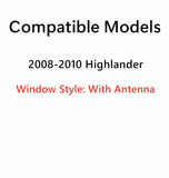 Tempered w/ Antenna Driver Left Side Quarter Window Quarter Glass Compatible with Toyota Highlander 2008-2010 Models