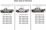 Tempered Driver Left Side Front Door Window Door Glass Compatible with Ford F150 2015-2025 / F250 F350 F450 F550 2017-2022 Models