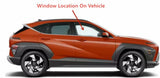 Tempered Passenger Right Side Front Door Window Door Glass Compatible with Hyundai Kona / Kona Electric 2024-2026 Models