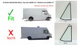 Tempered Passenger Right Side Outer Windshield Window Glass ( Top Lens 3.8 " , Bottom Lens 21" ) Compatible with Utilimaster Aeromaster 2000-2012 / Workhorse FasTrack Step Van 2006-2012 Models