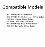 Passenger Right Side Rear Door Window Glass Compatible with Buick Electra / Oldsmobile Ninety-Eight 1987-1990 & Buick LeSabre / Oldsmobile Delta Eighty-Eight / Pontiac Bonneville 1987-1991 4-Dr Sedan