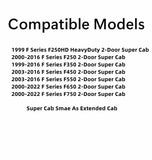 Movable Driver Left Side Rear Access Door Quarter Glass Quarter Window Compatible with Ford F250 F350 F650 F750 F450 F550 Pickup 2 Door Super Cab 2000-2016 Models