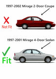 Passenger Right Side Rear Door Window Door Glass Compatible with Mitsubishi Mirage 4 Door Sedan 1997-2001 Models