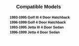 Driver Left Side Rear Door Window Door Glass Compatible with Volkswagen Golf / Golf III / Jetta / Jetta III 1993-1999 4 Door Models