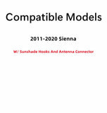 Movable W/ Sunshade Hooks Style Passenger Right Side Quarter Window Quarter Glass Compatible with Toyota Sienna 2011-2020 Models