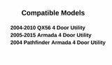Driver Left Side Rear Door Window Door Glass Compatible with Nissan Armada 2005-2015/Nissan Pathfinder Armada 2004/Infiniti QX56 2004-2010