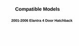 Passenger Right Side Rear Door Window Door Glass Compatible with Hyundai Elantra 4 Door Hatchback 2001-2006 Models