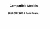 Driver Left Side Door Window Door Glass Compatible with Infiniti G35 2 Door Coupe 2003-2007 Models