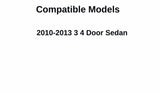 Passenger Right Side Rear Door Window Door Glass Compatible with Mazda 3 4 Door Sedan 2010-2013 Models