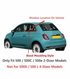 Black Molding Driver Left Side Quarter Glass Quarter Window Compatible with Fiat 500 / 500C / 500e 2012-2019 Models