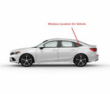 Tempered Chrome Molding Style Driver Left Side Quarter Window Quarter Glass Compatible with Honda Civic 4-Door Sedan 2022-2026 Models
