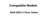 Driver Left Side Rear Vent Window Vent Glass Compatible with Mazda 3 4 Door Sedan 2004-2009 Models