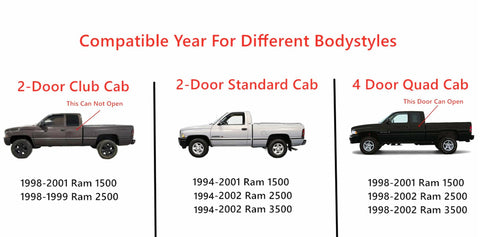 Stationary Back Widow Back Glass Compatible with Dodge Ram Pickup 1500 1998-2001 / 2500 3500 1998-2002 All Body Styles / 2 Door Standard Cab 1994-1997 Models