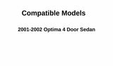 Passenger Right Side Front Door Window Door Glass Compatible with Kia Optima 4 Door Sedan 2001-2002 Models