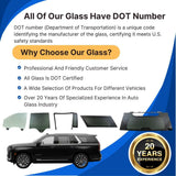 3.9mm Thickness Passenger Right Side Rear Door Window Door Glass Compatible with Chevrolet Malibu 2016-2025 Models
