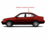 Driver Left Side Rear Door Window Door Glass Compatible with Hyundai Elantra 4 Door Sedan 2001-2006 Models
