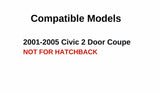 Passenger Right Side Door Window Door Glass Compatible with Honda Civic 2 Door Coupe 2001-2005 Models