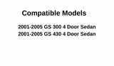 Driver Left Side Front Door Window Door Glass Compatible with Lexus GS430/Lexus GS300 2001-2005 Models