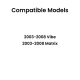 Driver Left Side Rear Door Window Door Glass Compatible with Toyota Matrix/Pontiac Vibe 2003-2008 Models
