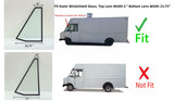 Tempered Driver Left Side Outer Windshield Window Glass ( Top Lens 6 " , Bottom Lens 23.75" ) Compatible with Utilimaster Aeromaster 2000-2012 / Workhorse FasTrack Step Van 2006-2012 Models