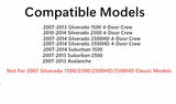Passenger Right Side Rear Door Window Door Glass Compatible with GMC Yukon XL Sierra (2500 3500) 2007-2014 / Sierra 1500 2007-2013 4-Door Models (Not For 2007 Classic Models)