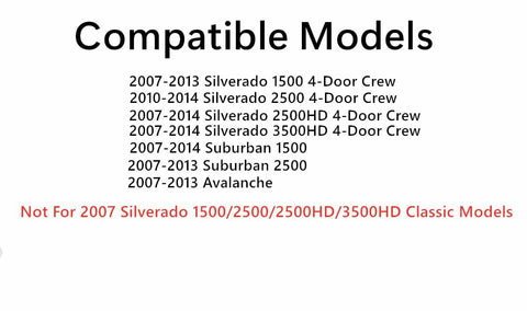 Passenger Right Side Rear Door Window Door Glass Compatible with GMC Yukon XL Sierra (2500 3500) 2007-2014 / Sierra 1500 2007-2013 4-Door Models (Not For 2007 Classic Models)