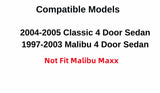 Heated Back Window Back Glass Compatible with Oldsmobile Cutlass 1997-1999 Models/Chevrolet Malibu 1997-2003 Models/Chevrolet Classic 2004-2005 Models