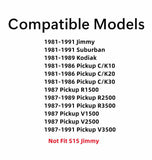 Driver Left Side Front Door Window Door Glass Compatible with Chevrolet Blazer , Suburban , Kodiak 1981-1991 / C and K Series Pickup 1981-1986 / R and V Series Pickup 1987-1991
