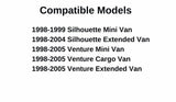 Heated Back Tailgate Window Back Glass Compatible with Chevrolet Venture/Oldsmobile Silhouette 1998-2005 Models