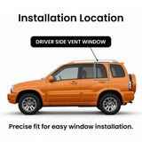Driver Left Side Rear Vent Window Vent Glass Compatible with Chevrolet Tracker/Suzuki Grand Vitara/Suzuki Vitara 1999-2005 Models (Not For Grand Vitara XL-7)