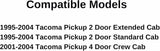3 Panel Rear Sliding Window Back Slider Glass Compatible with Toyota Tacoma Pickup 1995-2004 Models