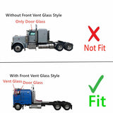 Front Door Window Door Glass Compatible with Peterbilt 367 384 386 388 389 348 385 386 340 365 Conventional Cab W/ Vent Glass Style