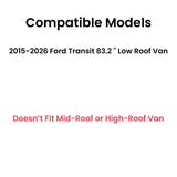 Stationary Passenger Right Side Hinged Body Side Door Window Glass Compatible with Ford Transit 83.2" Low-Roof Van 2015-2026 Models (Not for Mid/High Roof Transit, or Transit Connect)