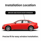 Driver Left Side Rear Door Window Door Glass Compatible with Audi A4 S4 RS4 4 Door Sedan 2009-2016 Model