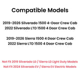 Passenger Right Side Rear Door Window Door Glass Compatible with GMC Sierra/Chevrolet Silverado 1500 4-Door Crew Cab 2019-2026 Models