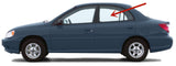 Driver Left Side Rear Door Window Door Glass Compatible with Kia Rio 4 Door Sedan 2001-2005 Models