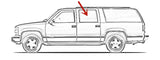 Driver Left Side Rear Door Window Door Glass Compatible with Chevrolet Suburban 1993-1999 Models